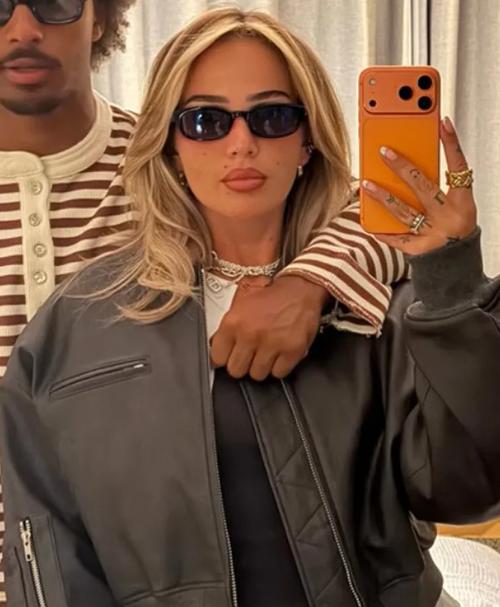 Karim Adeyemi and Loredana Leather Bomber Jacket