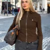 Kelehan Long Sleeve Brown Utility Jacket 2026