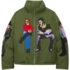 KidSuper Subway Car Patchwork Green Puffer Jacket
