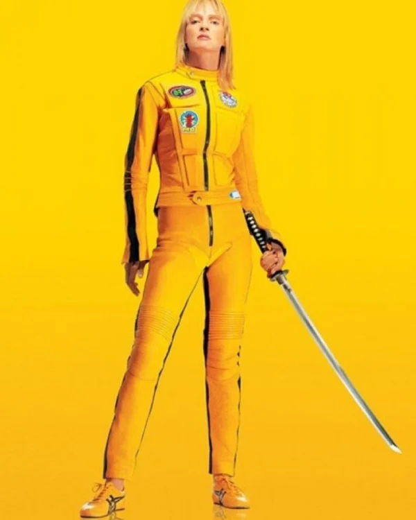 Kill Bill Uma Thurman Yellow Biker Jacket