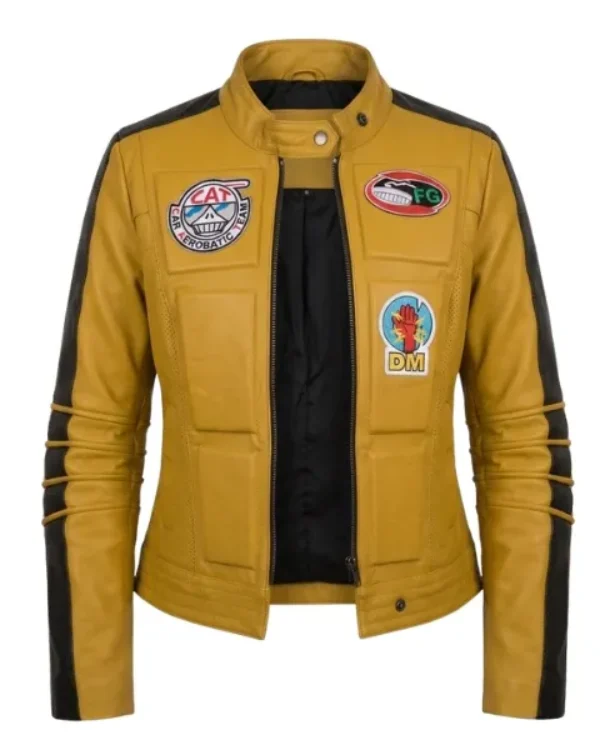 Kill Bill Uma Thurman Yellow Biker Jacket