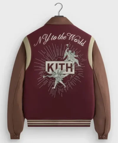 Kith x Microsuede Burgundy Wool Varsity Jacket