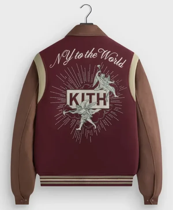Kith x Microsuede Burgundy Wool Varsity Jacket
