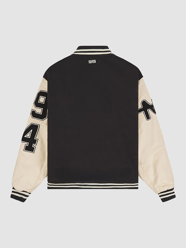 Ksubi Paper Planes Black Cream Varsity Jacket