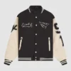 Ksubi x Planes Black and Cream Varsity Jacket