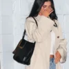 Kylie Jenner Sushi Park Long Beige Trench Coat
