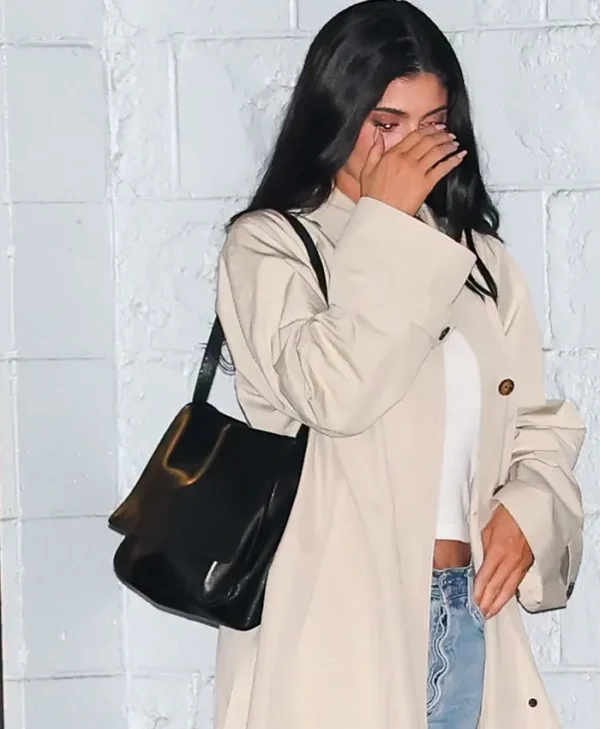 Kylie Jenner Sushi Park Long Beige Trench Coat