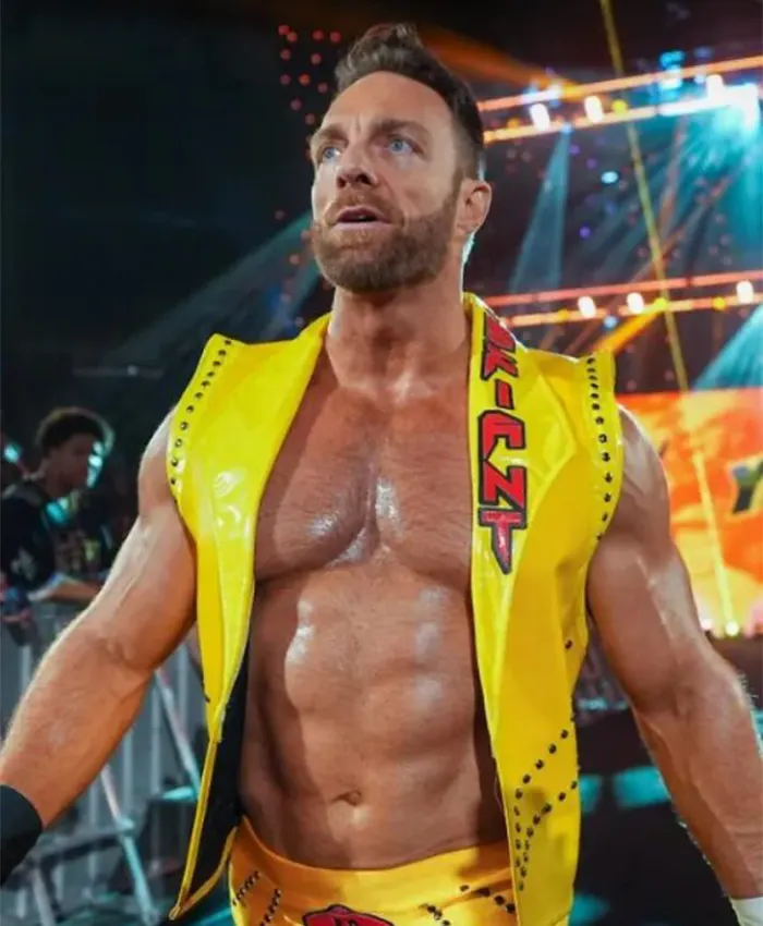 LA Knight WWE Money In The Bank Yellow Vest