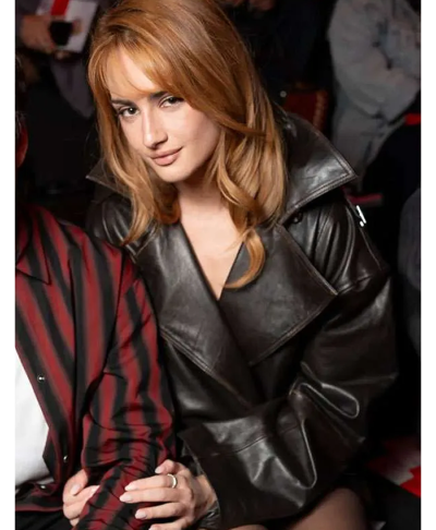 LFW Grace Van Patten Leather Jacket