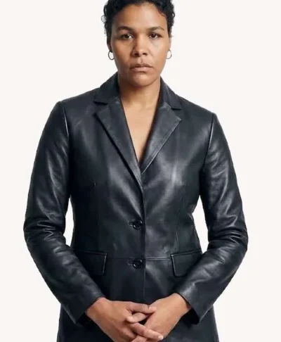 Last Seen S01 Zahra Newman Leather Blazer