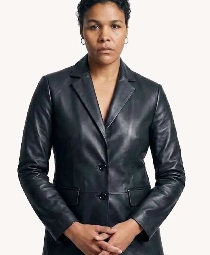 Last Seen S01 Zahra Newman Leather Blazer