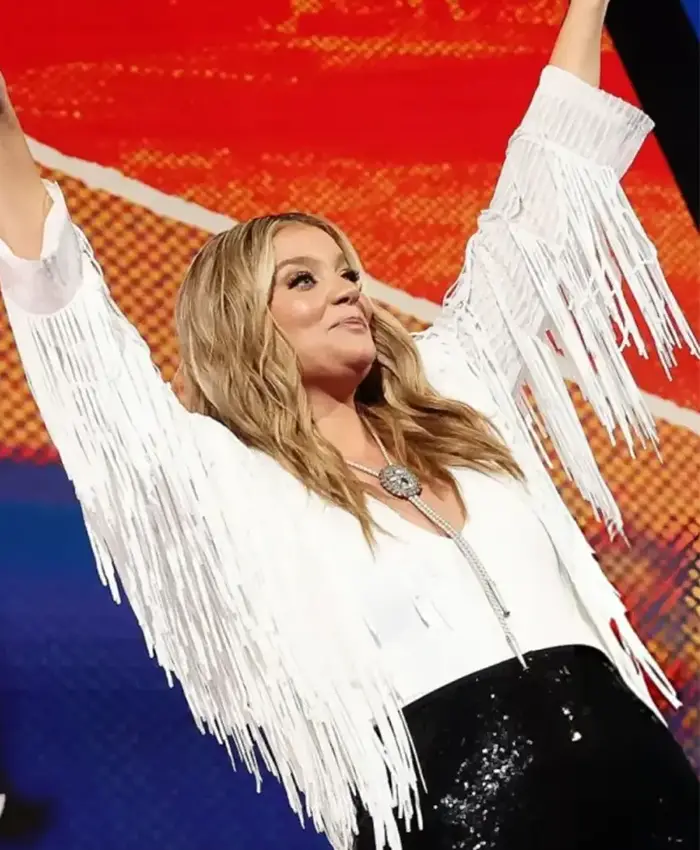 Lauren Alaina Western Fringe Real Leather Jacket