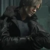 Leon S Kennedy Tactical Black Leather Zip Up Jacket
