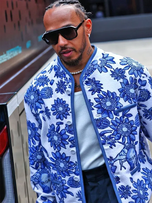 Lewis Hamilton Dior Printed Satin Jacket