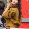 Lisa NRJ Radio Studio Mustard Cropped Jacket