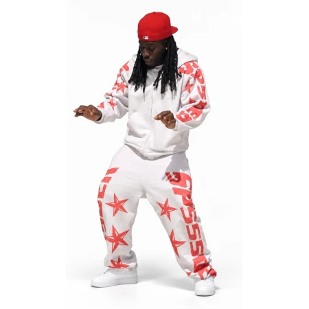 Livestream from Hell 2026 Kai Cenat White Printed Tracksuit