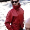 Lola Tung Balenciaga Paris Fashion Week Show Red Leather Jacket