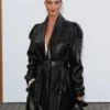 London Fashion Week Rosie Huntington-Whiteley Leather Coat