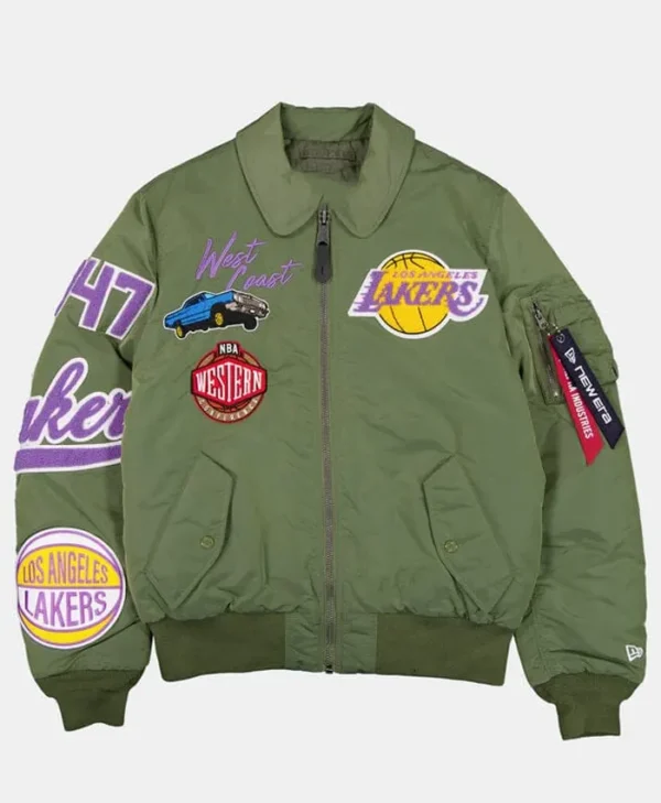 Los Angeles Lakers X Alpha X New Era Ma-1 Flight Bomber Jacket