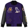 Los Angeles Lakers x OVO Raglan Full-Snap Varsity Jacket