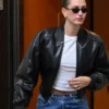 Los Angeles Street Style Hailey Bieber Leather Jacket