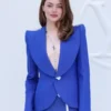 Louis Vuitton Show Emma Stone Royal Blue Blazer