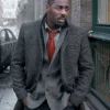 Luther S05 DCI John Luther Grey Woolen Trench Coat