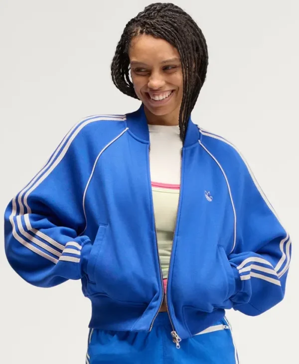 Luxury Blue Fleece adidas SST Track Jacket