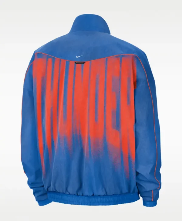 Luxury Blue Satin Oklahoma City Thunder Jacket