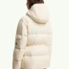 Luxury Cream Canvas Quilted Down Outerwear