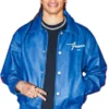 Makayla Timpson Birthday Fit Navy Leather Jacket