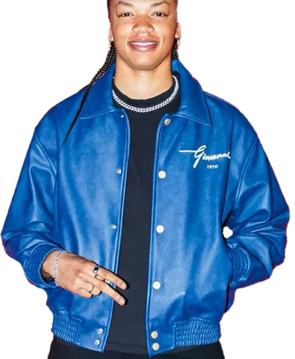 Makayla Timpson Birthday Fit Navy Leather Jacket