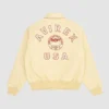 Malik Nabers Nigel Sylvester Avirex Brick Red Leather Jacket