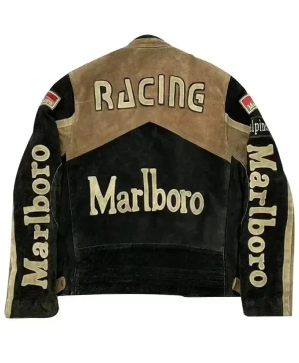 Marlboro Racing Suede Biker Motorcycle Jacket