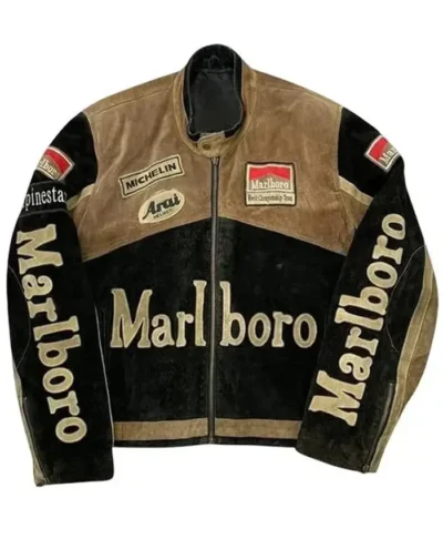 Marlboro Racing Suede Biker Motorcycle Jacket