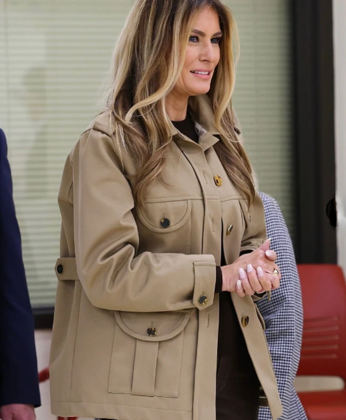 Melania Trump Camp Lejeune Visit First Lady Jacket