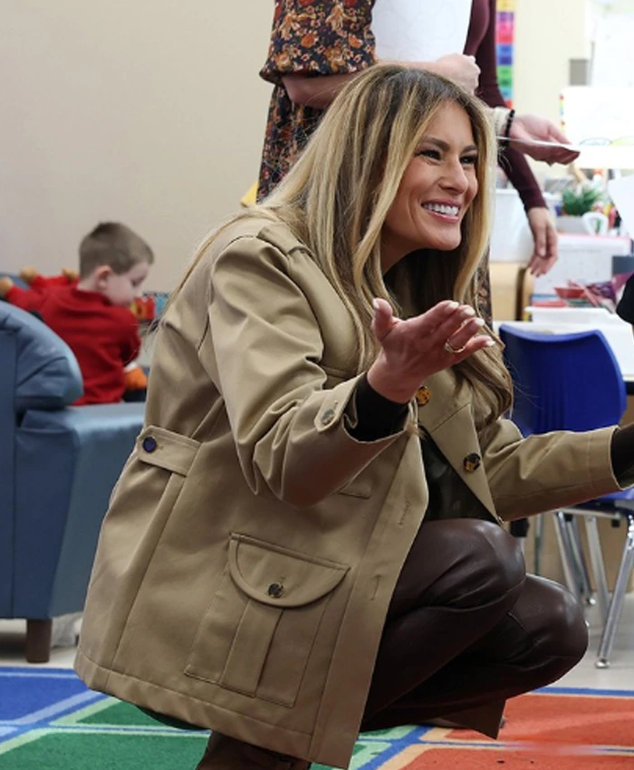Melania Trump Camp Lejeune Visit First Lady Jacket