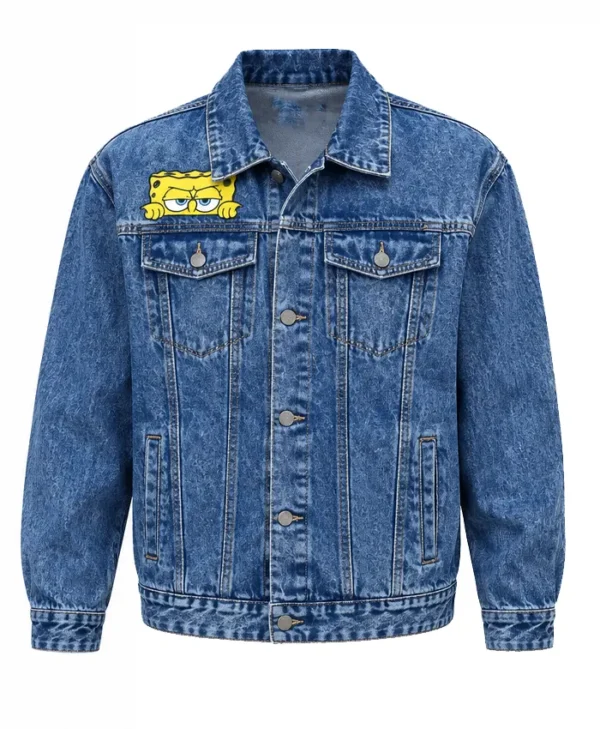 Members Only Spongebob Denim Jean Trucker Jacket