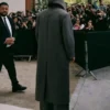 Men Balenciaga Grey Hooded Wool Coat