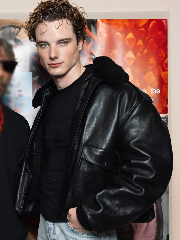 Men Black Real Leather Runway Biker Jacket