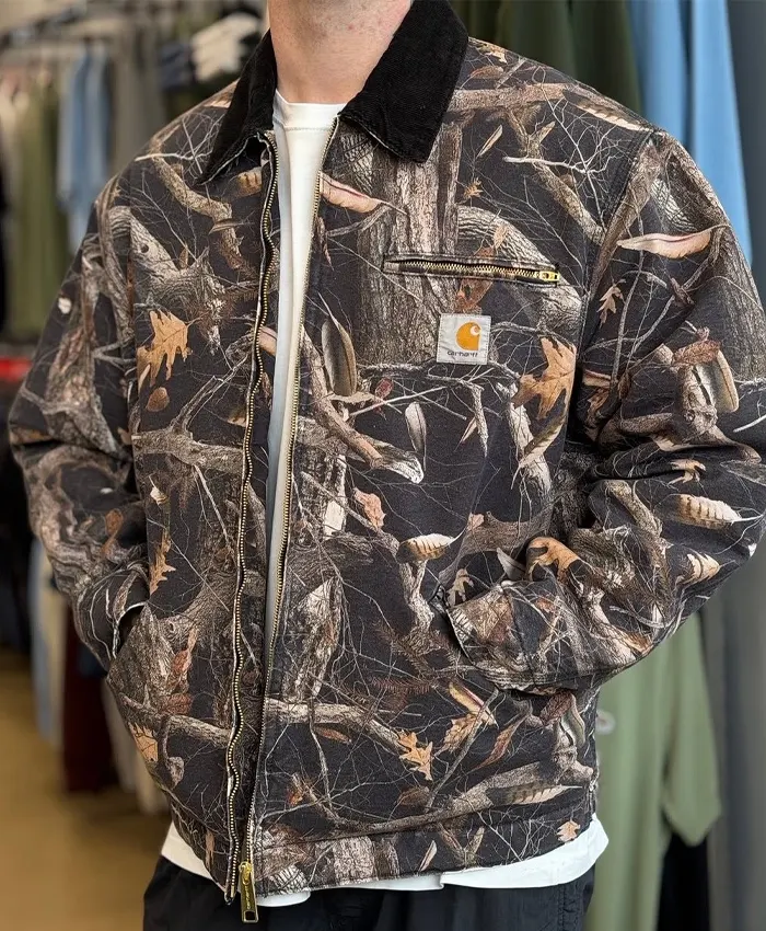 Men Carhartt Zip Up Camo Detroit Jacket
