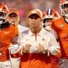 Men Clemson Tigers Orange Half Zip Jacket