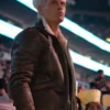 Men Cody Rhodes Shearling Collar Real Leather Jacket