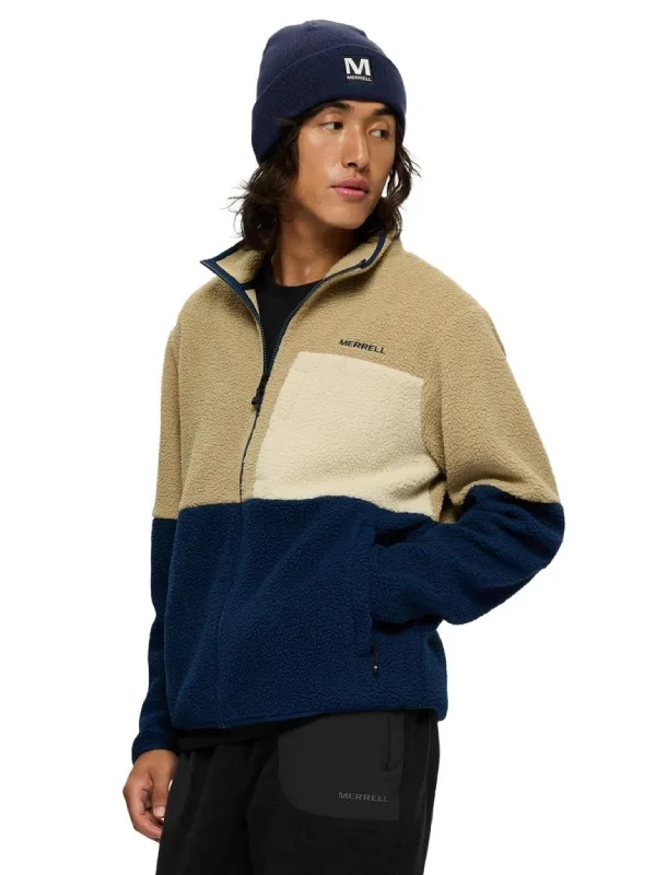 Men Color Block High Pile Fleece Outerwear