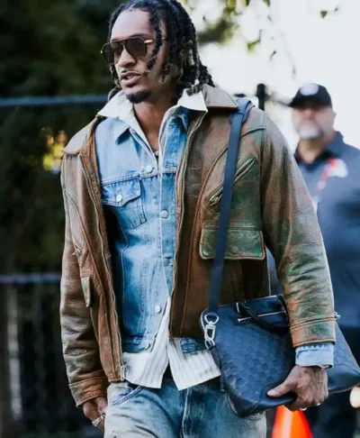 Men Grant Delpit Brown Zip Up Leather Jacket