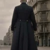 Men Johnny Depp Black Double Breasted Trench Coat