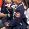 Men Justin Verlander Snap Button Navy Varsity Jacket