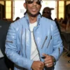 Men Ludacris Zipper Sky Blue Leather Jacket