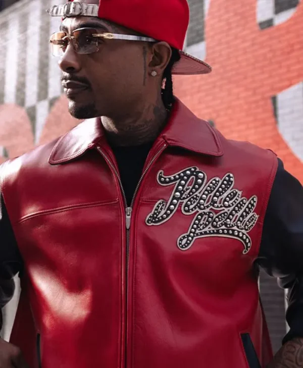 Men Pelle Pelle Zip Up Red Leather Jacket