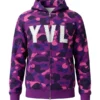 Men Playboi Carti Bape Black Fleece Hoodie